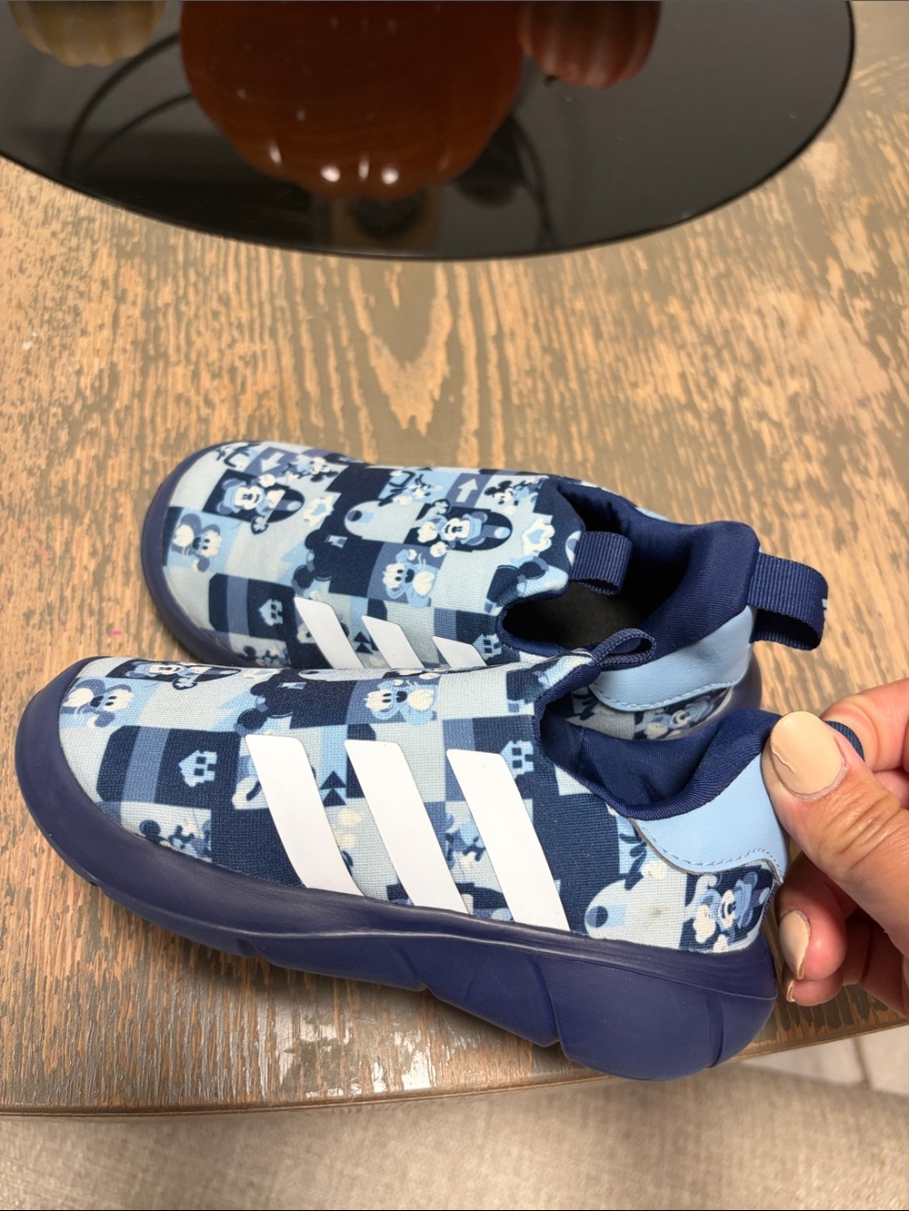 adidas Kids Navy & Light Blue Mickey Slip-On Sneakers